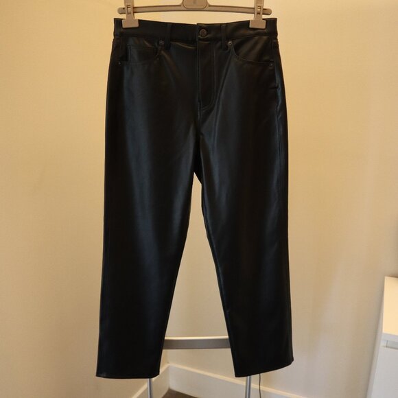Veronica Beard Joey Pant Black Faux Leather Wide Leg Size 29 New without Tag - Picture 4 of 9